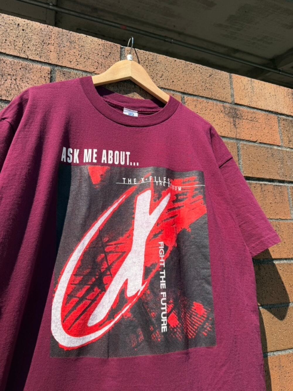 1998 The X-Files Fight the Future 90s Vintage Movie TV Show Promo Tee Shirt Red